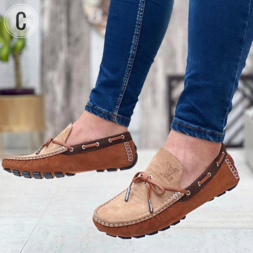 Mocasín zapato para hombre color miel café