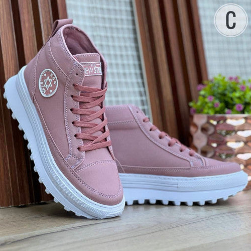 Tenis bota deportiva para mujer rosado