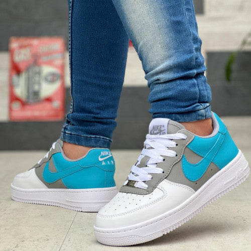 Tenis para hombre blanco, gris y azul